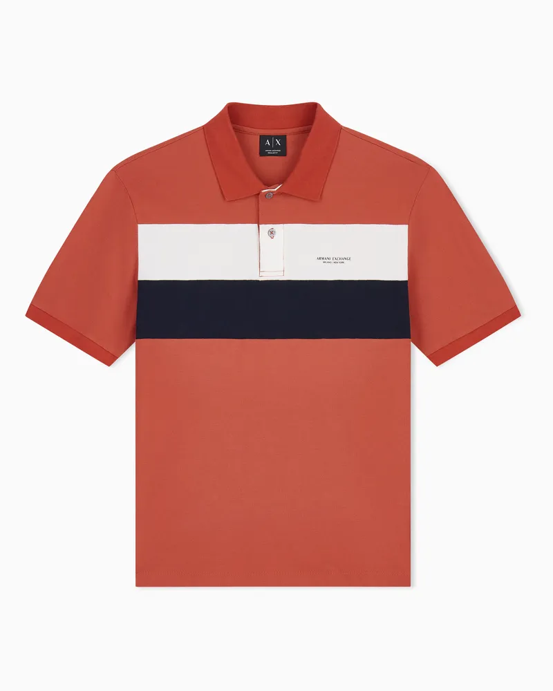 Armani Exchange Polo a vestibilità regolare in piquet di cotone Rosso