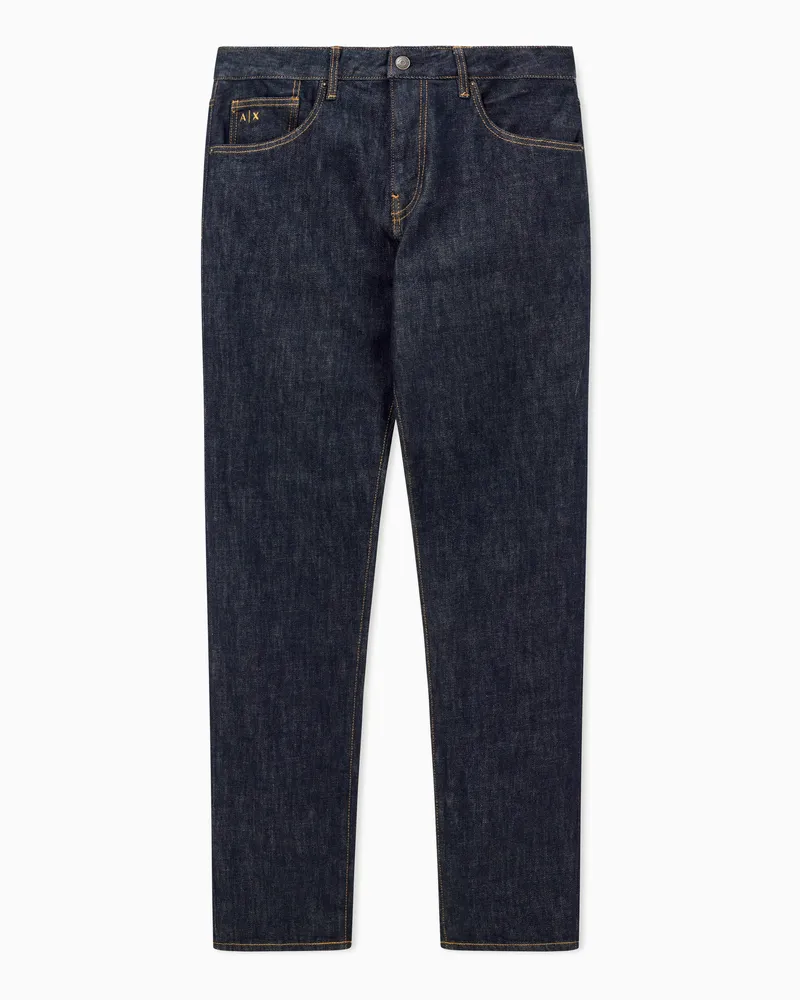 Armani Exchange Jeans con cuciture a contrasto in cotone stretch Icon Blu