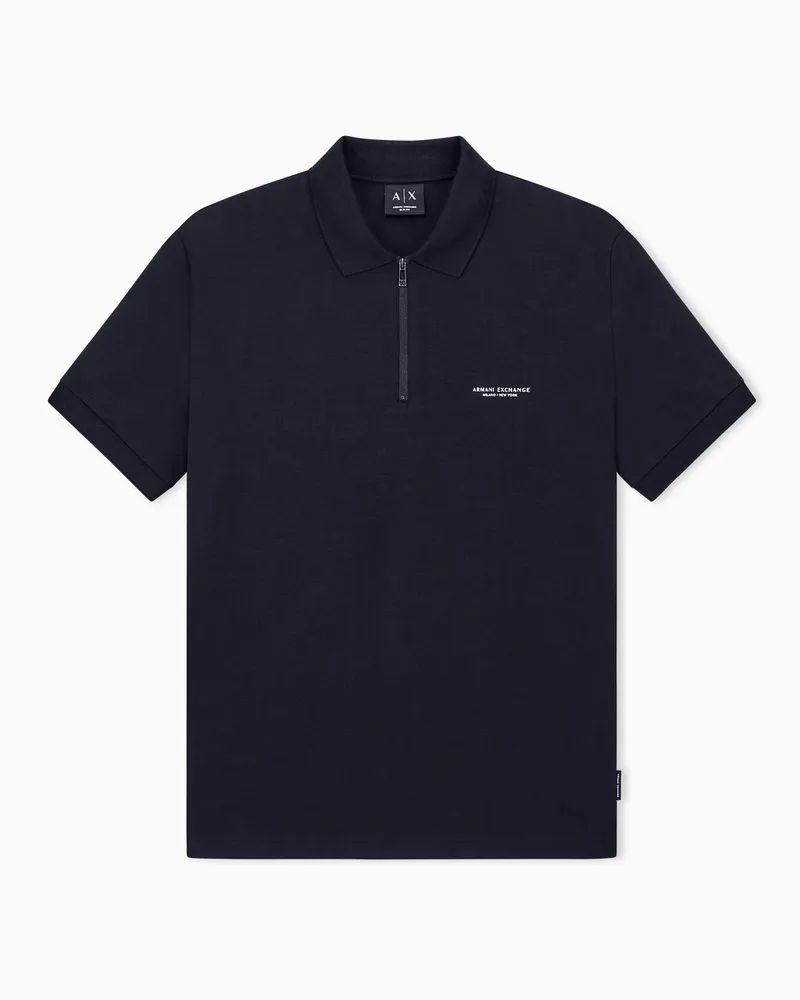 Armani Exchange Polo slim fit in jersey di cotone stretch Blu