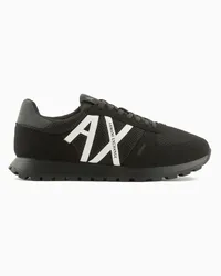 Armani Exchange OFFICIAL STORE Sneakers Con Inserti In Mesh Ed Eco-suede Nero