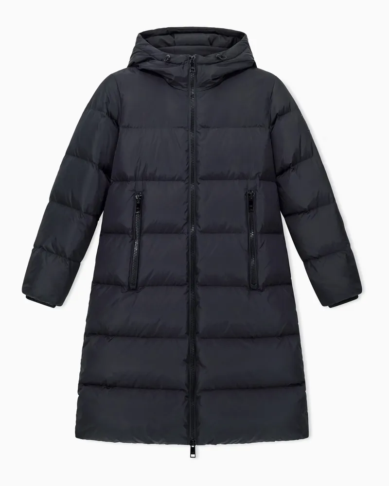 Armani Exchange Piumino imbottito lungo trapuntato con cappuccio Icon Nero