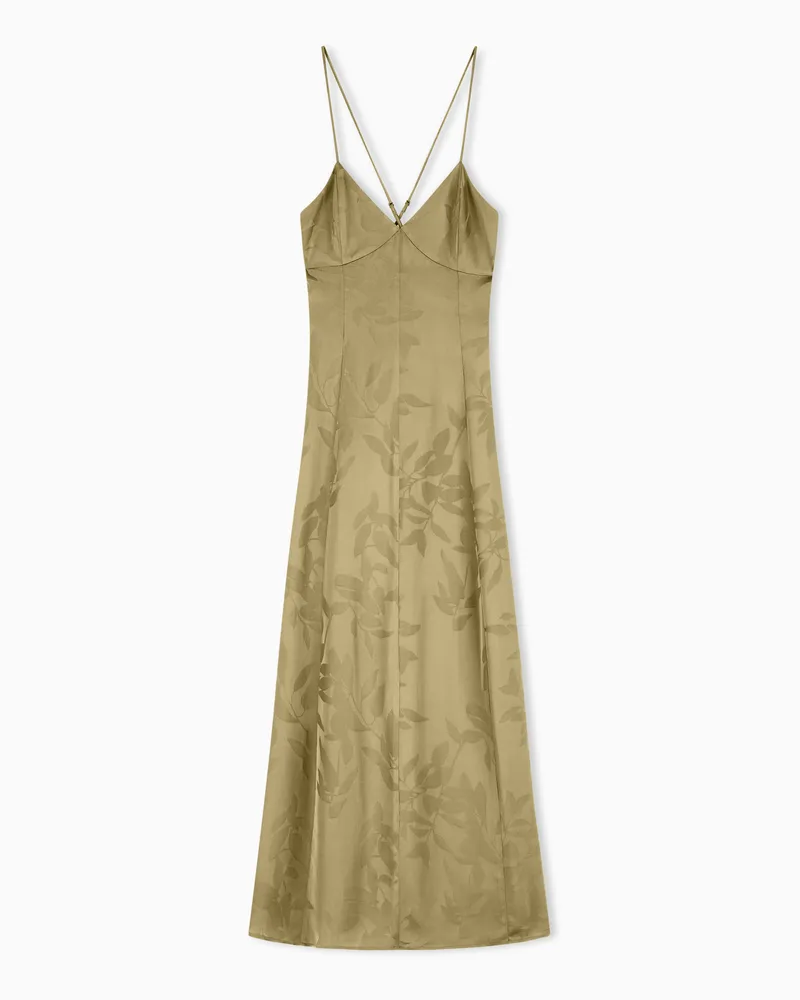 Armani Exchange Abito Lungo con Drappeggio Verde