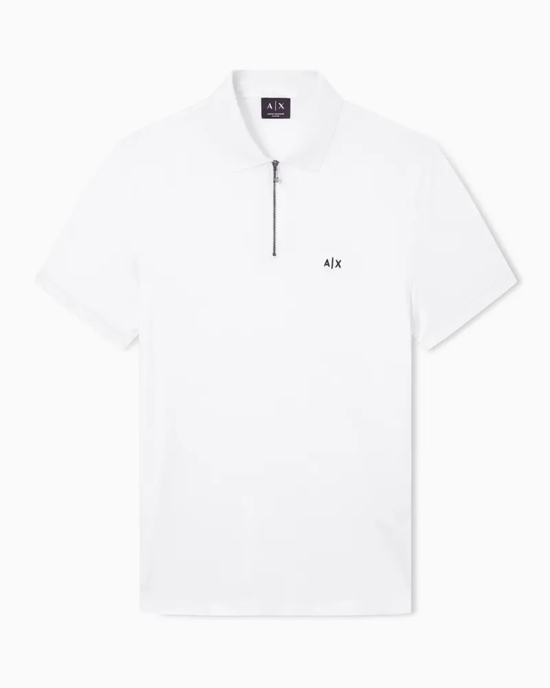 Armani Exchange Polo in tessuto tecnico Bianco