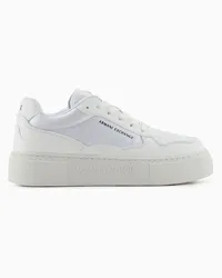 Armani Exchange OFFICIAL STORE Sneakers A Suola Alta Con Naming Logo Bianco