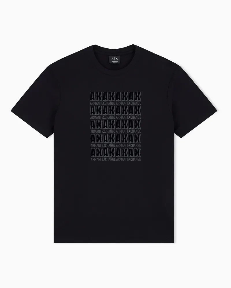 Armani Exchange T-shirt vestibilità regular in jersey di cotone Nero
