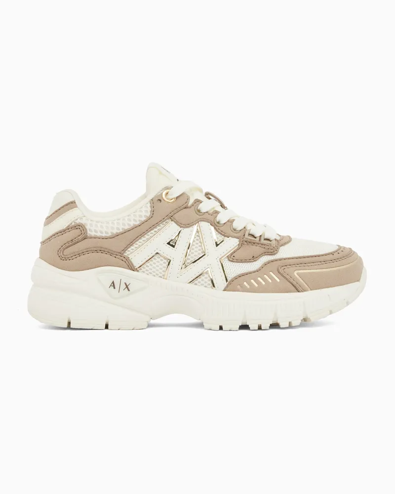 Armani Exchange Sneakers in tessuto tecnico Beige