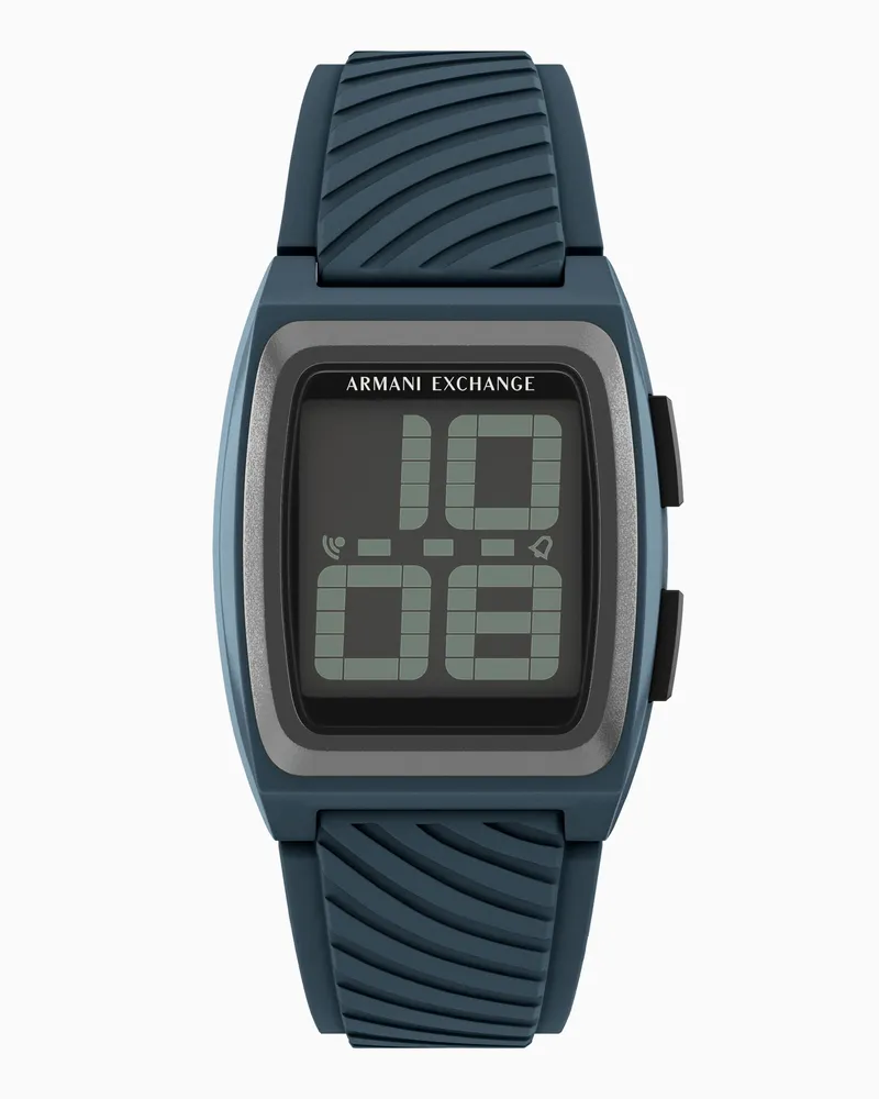 Armani Exchange Orologio digitale in silicone blu Multicolore