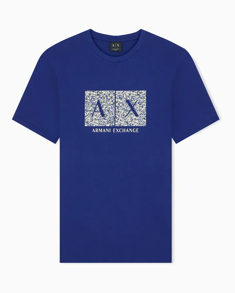 Armani Exchange T-shirt slim fit in jersey di cotone Blu