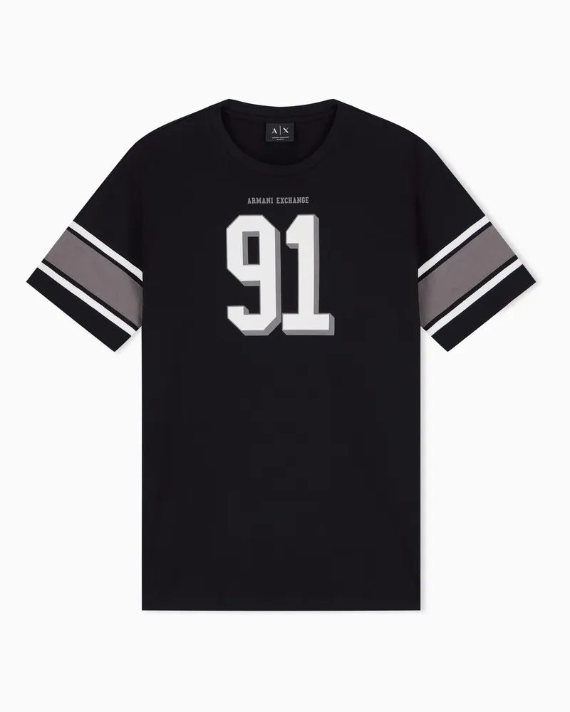 Armani Exchange T-shirt slim fit in jersey di cotone Nero