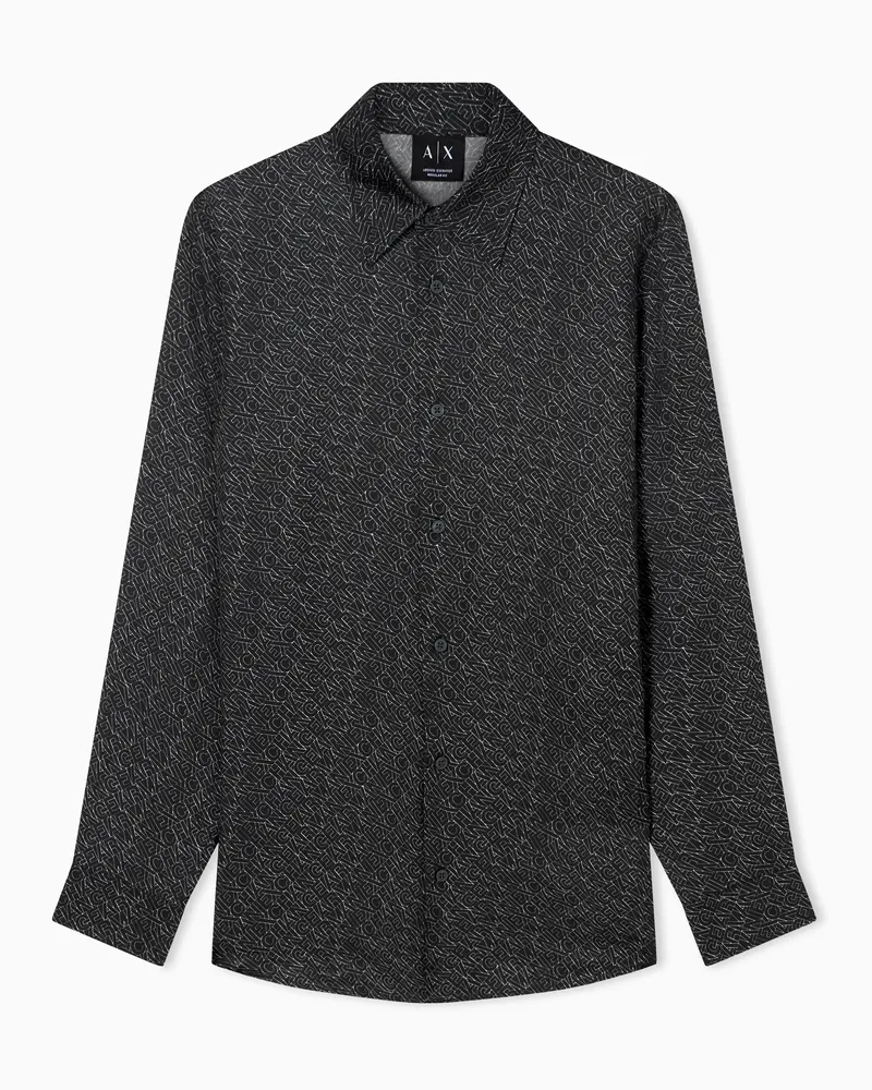 Armani Exchange Camicia in tessuto tecnico Nero