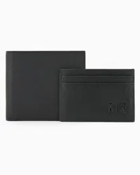 Armani Exchange OFFICIAL STORE Set Regalo 2 Pezzi In Pelle Rigenerata Nero