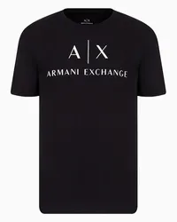 Armani Exchange OFFICIAL STORE T-shirt Regular Fit In Jersey Con Logo Nero