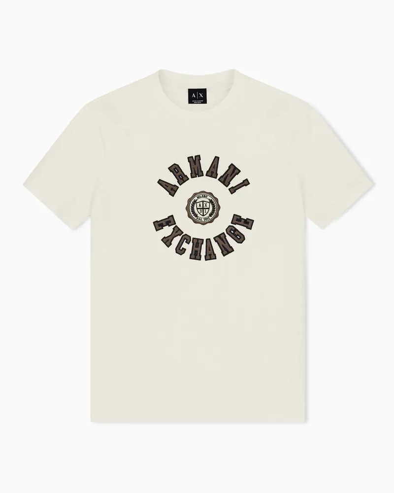 Armani Exchange T-shirt Crossover in jersey di cotone a vestibilità regular Bianco