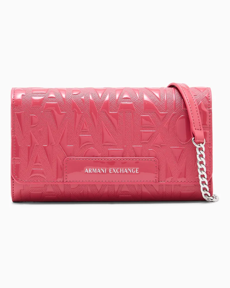 Armani Exchange Portafoglio con catena e logo in rilievo Rosa