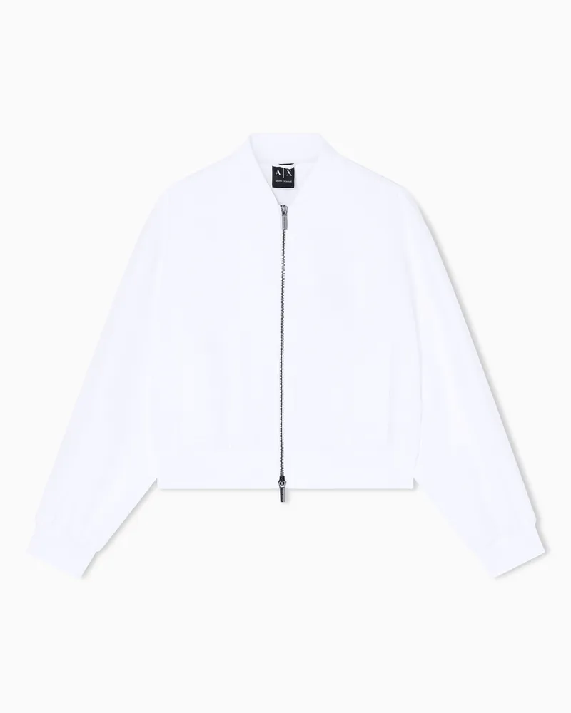Armani Exchange Blouson Oversize in Twill di Lino Bianco