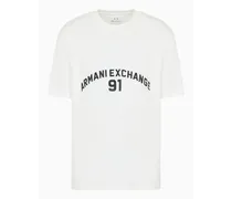 Armani Exchange OFFICIAL STORE T-shirt Regular Fit Con Logo Lettering Bianco