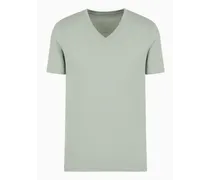 Armani Exchange OFFICIAL STORE T-shirt Regular Fit In Jersey Di Cotone Pima Verde