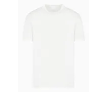 Armani Exchange OFFICIAL STORE T-shirt Regular Fit In Cotone Mercerizzato Con Logo Sul Petto Bianco