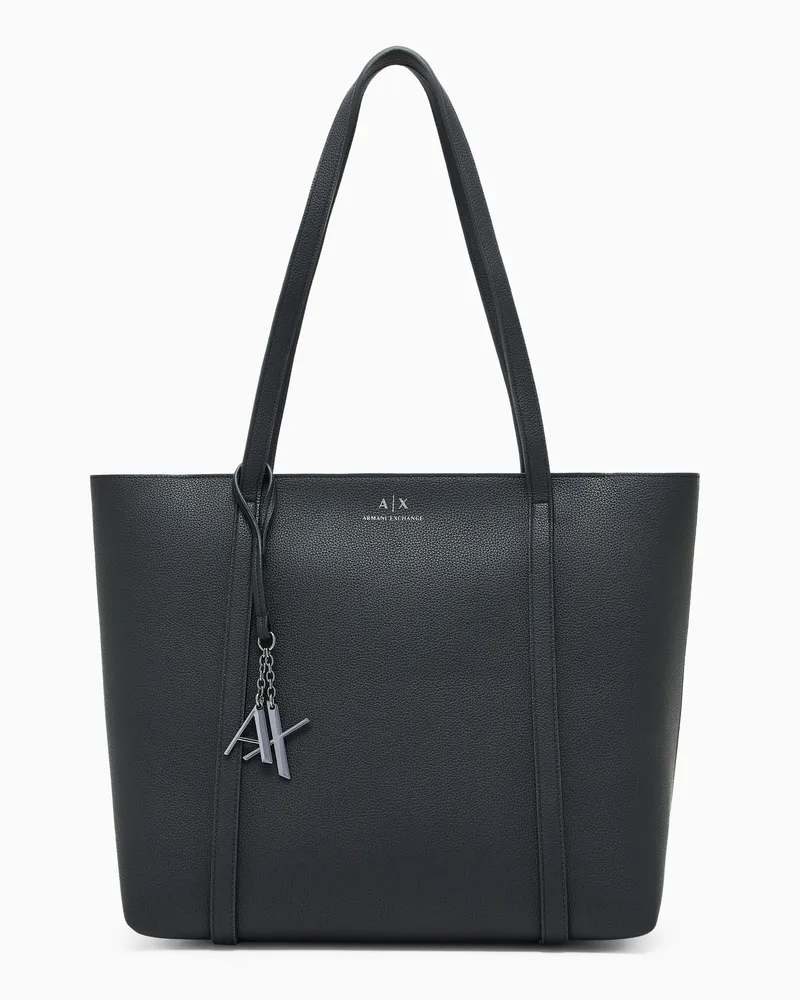Armani Exchange Borsa effetto granato tote con ciondolo decorativo Sylvie Nero