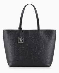 Armani Exchange OFFICIAL STORE Shopper Con Logo All-over Impresso Nero