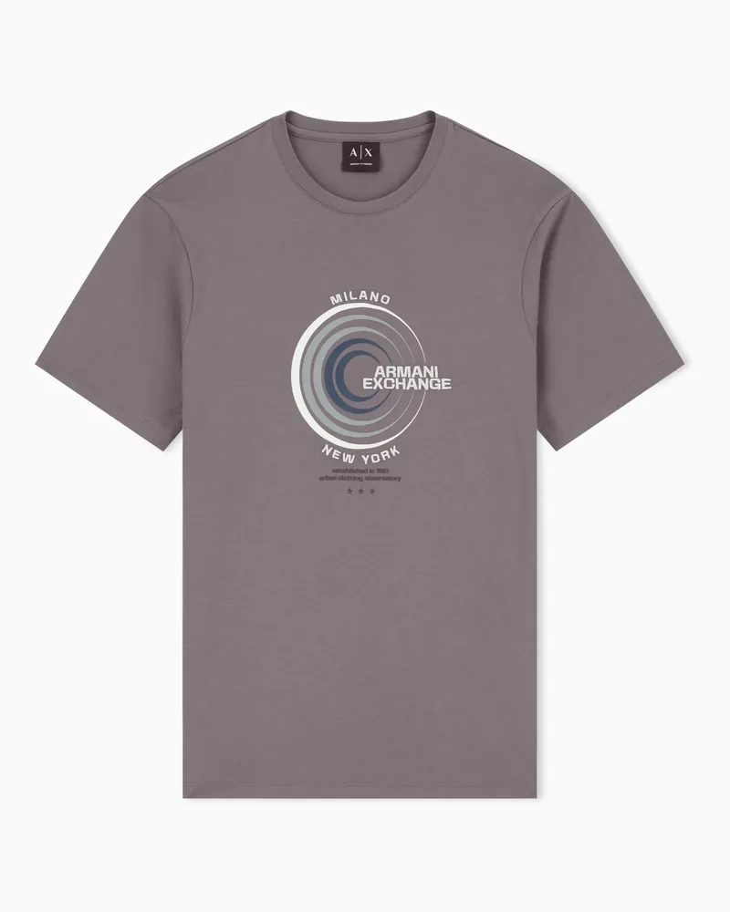 Armani Exchange T-shirt slim fit in jersey di cotone Marrone