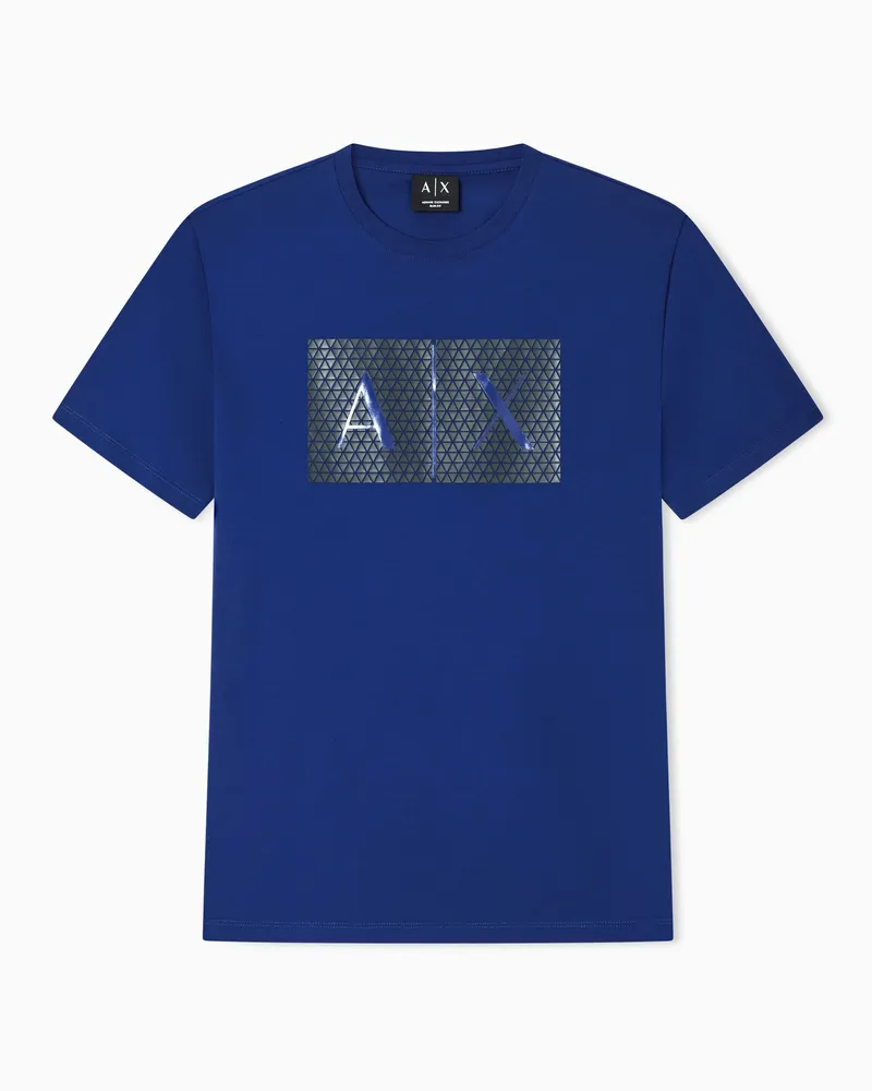 Armani Exchange T-Shirt Slim Fit in Jersey di Cotone slim fit Blu