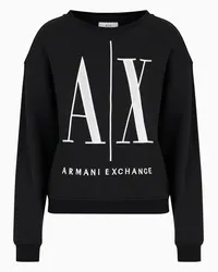 Armani Exchange OFFICIAL STORE Felpa In Tessuto French Terry Icon Project Nero