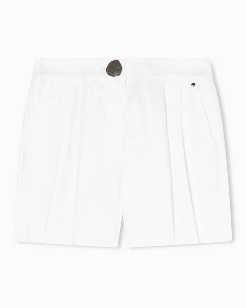 Armani Exchange Shorts in twill di lino Bianco