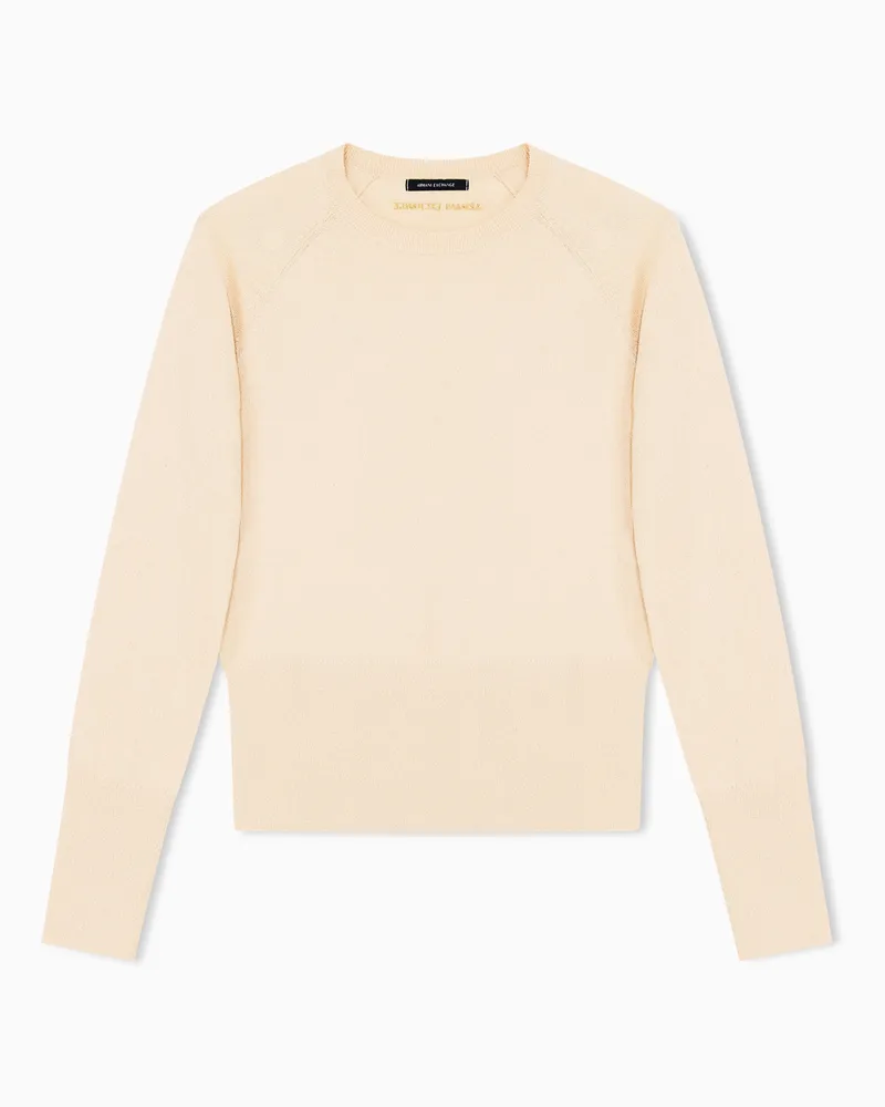 Armani Exchange Pullover girocollo in viscosa con fibra metallizzata Oro