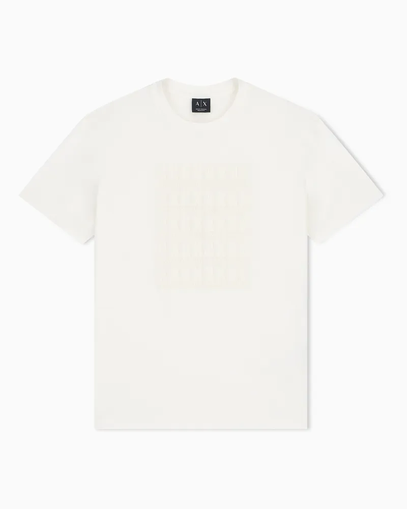 Armani Exchange T-shirt vestibilità regular in jersey di cotone Bianco