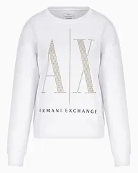 Armani Exchange OFFICIAL STORE Felpa In Tessuto French Terry Bianco