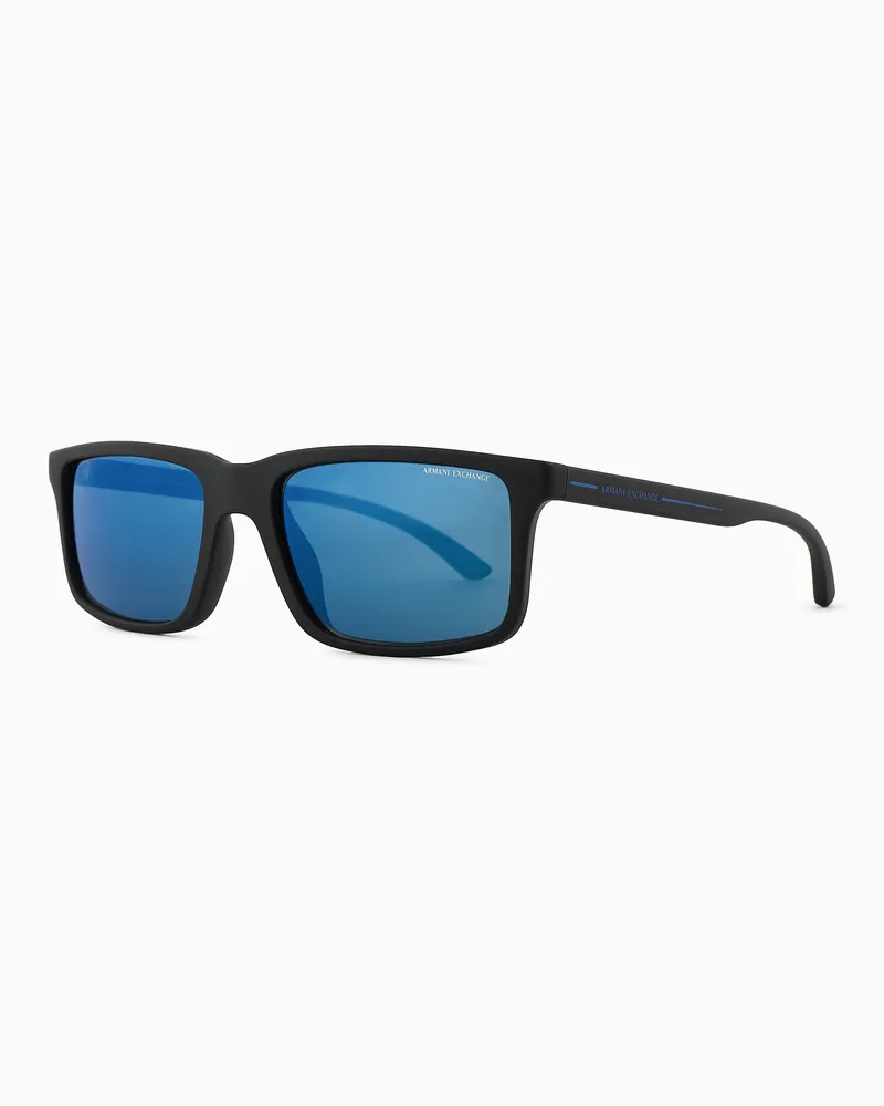 Armani Exchange Occhiali da sole uomo forma rettangolare Nero