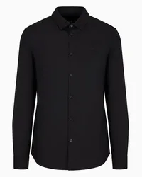 Armani Exchange OFFICIAL STORE Camicia Regular Fit Con Aquila Ricamata In Cotone Asv Nero