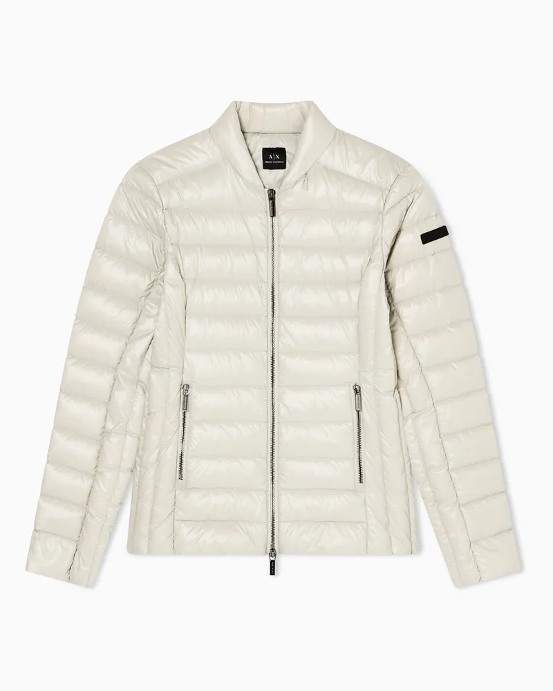 Armani Exchange Piumino corto trapuntato con collo alto Beige