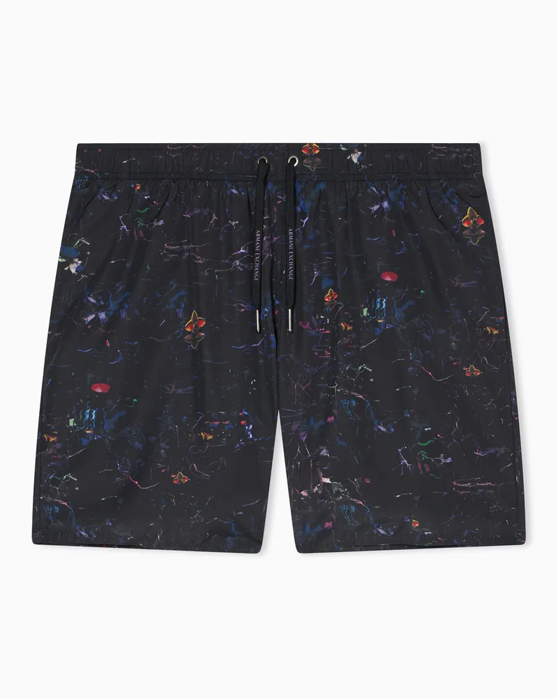 Armani Exchange Boxer Mare Stampati Nero
