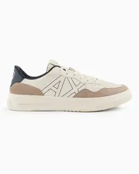 Armani Exchange OFFICIAL STORE Sneakers In Tessuto Tecnico E Suede Bianco