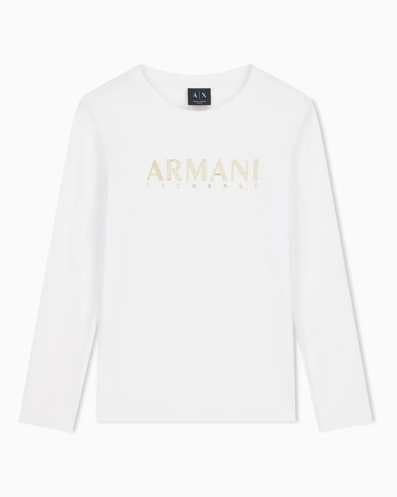 Armani Exchange T-shirt slim fit in jersey di cotone Bianco