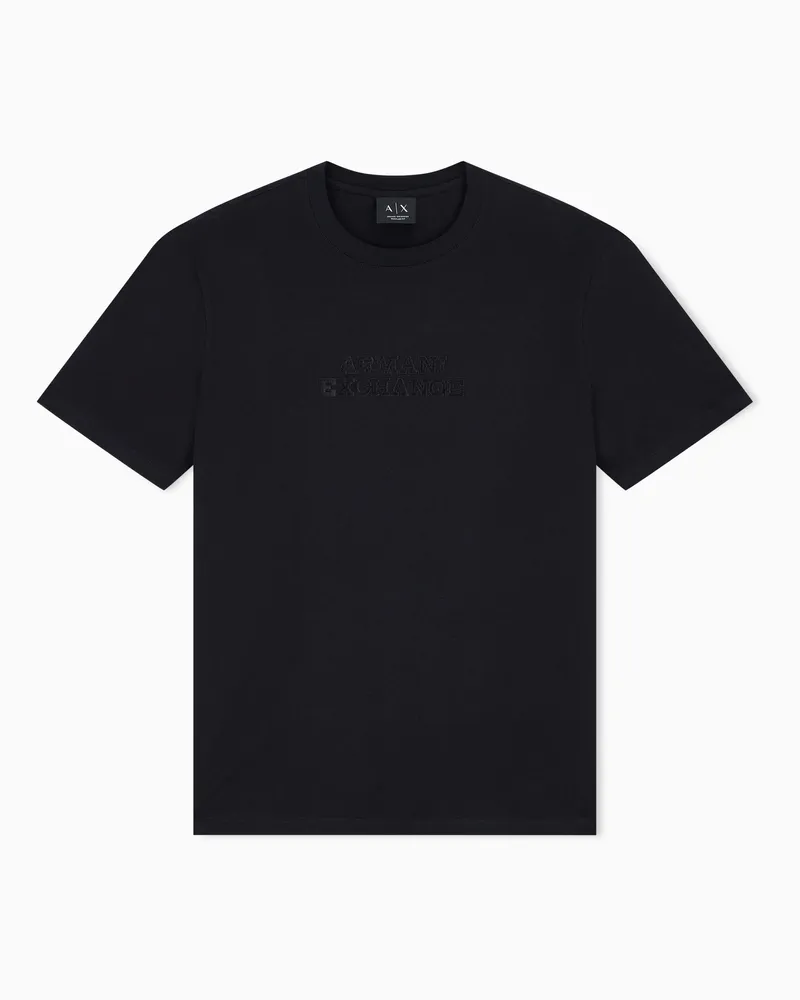 Armani Exchange T-shirt con vestibilità regular in jersey di cotone Nero