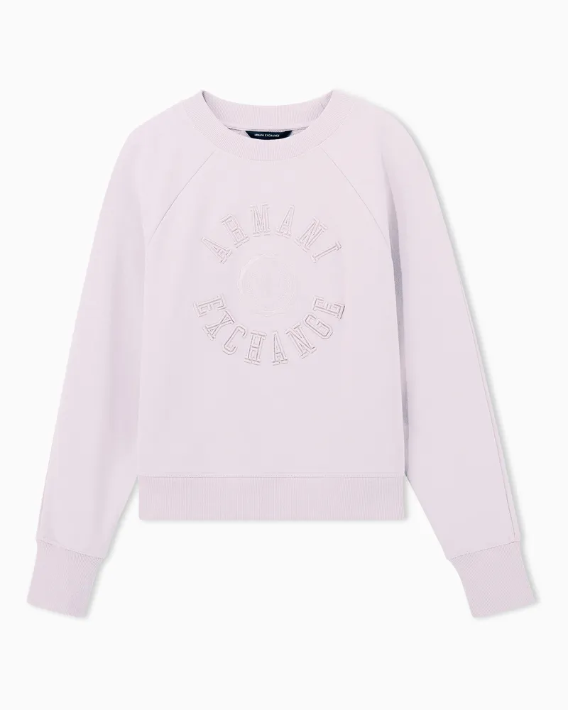Armani Exchange Felpa Crossover in cotone french terry regular fit Rosa