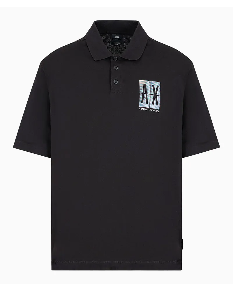 Armani Exchange OFFICIAL STORE Polo Loose Fit In Cotone Organico Asv Nero