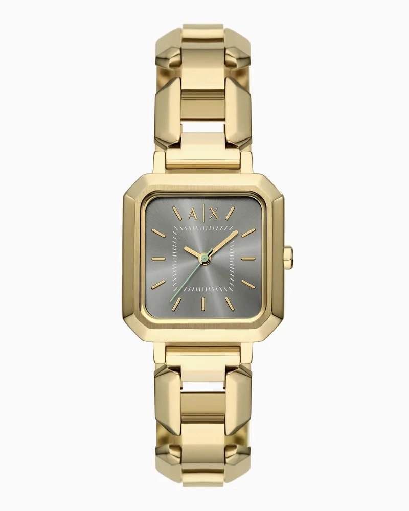 Armani Exchange Orologio a tre lancette in acciaio inossidabile tonalità oro Multicolore