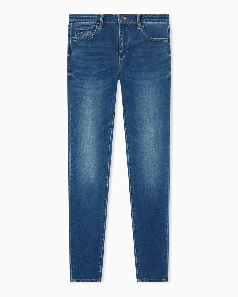 Armani Exchange Jeans slim fit a cinque tasche in denim Blu