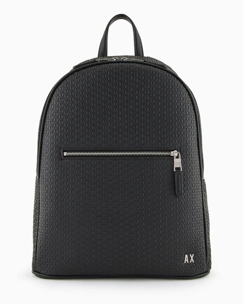 Armani Exchange Zaino con logo in rilievo all-over Nero