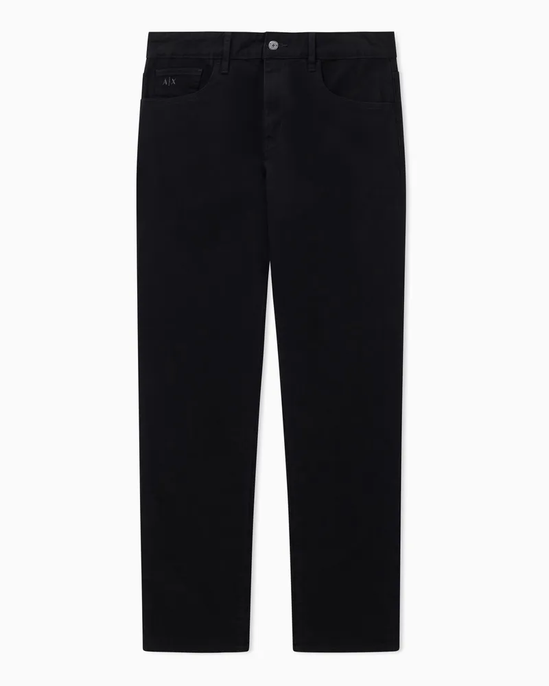 Armani Exchange Jeans in denim slim fit con cinque tasche Nero