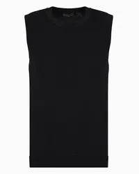 Armani Exchange OFFICIAL STORE Top In Maglia Riciclata Con Patch Monogram Asv Nero