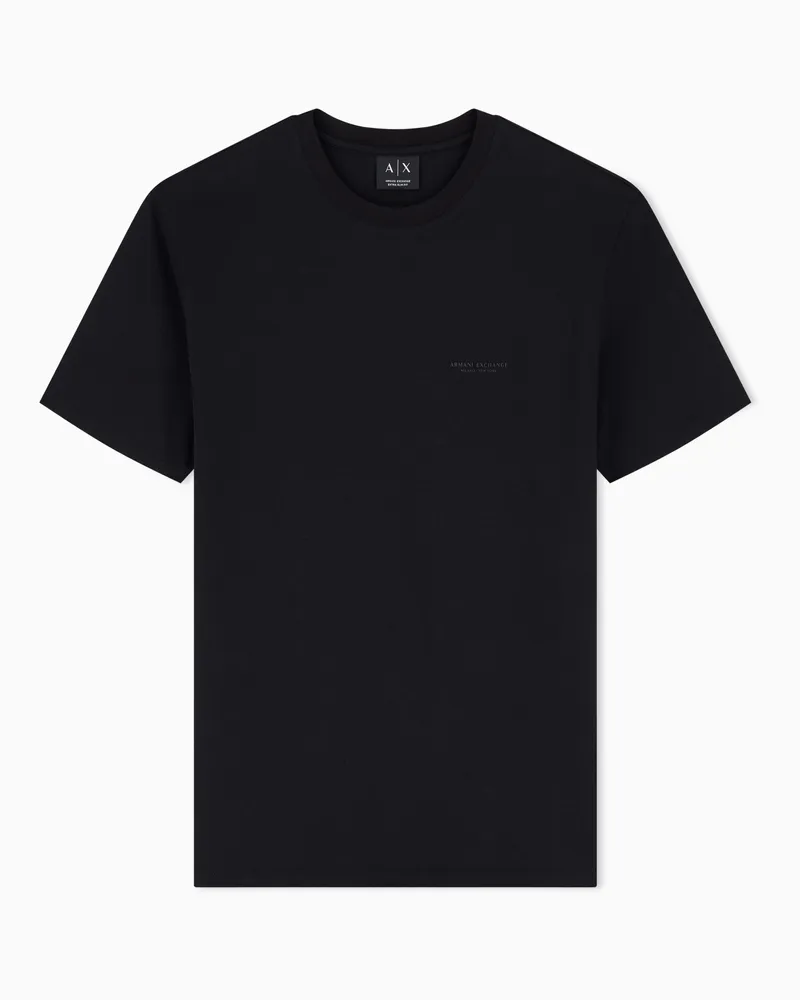 Armani Exchange T-shirt a taglio slim in jersey di cotone stretch Nero