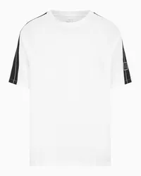 Armani Exchange OFFICIAL STORE T-shirt Con Bande Sulle Maniche In Cotone Asv Bianco