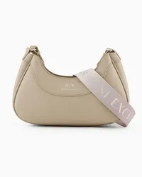 Armani Exchange OFFICIAL STORE Borsa Hobo Sagomata Beige