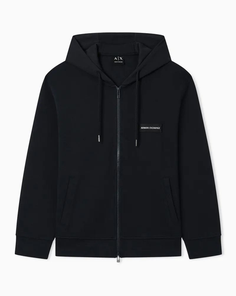 Armani Exchange Zip-up felpa in cotone Blu