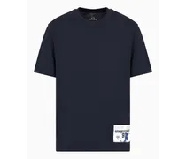 Armani Exchange OFFICIAL STORE T-shirt Regular Fit Con Patch Decorativa Blu